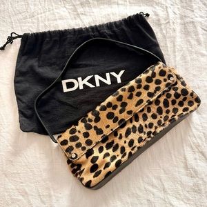 LAST CHANCE! DKNY Leopard Fur and Leather Clutch.